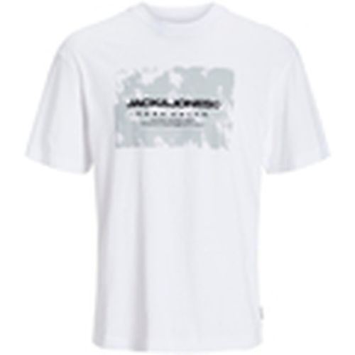 Camiseta 12264029 JCOAERO FRONT PRINT TEE SS CREW NECK WHITE para hombre - Jack & Jones - Modalova