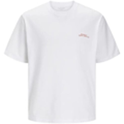 Camiseta 12276589 JORLUCCA TEE SS CREW NECK CIFF LN BRIGHT WHITE para hombre - Jack & Jones - Modalova