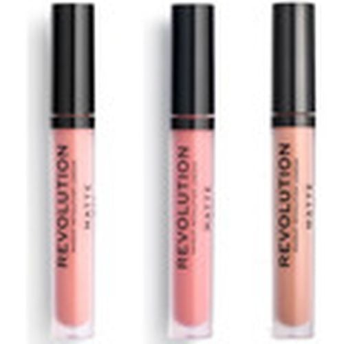 Gloss Set of 3 Matte Lip Glosses - 113 Heart Race / 114 White para mujer - Makeup Revolution - Modalova