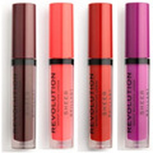 Gloss Lot of 4 Sheer Brilliant Lip Glosses - 148 Plum/ 130 De para mujer - Makeup Revolution - Modalova