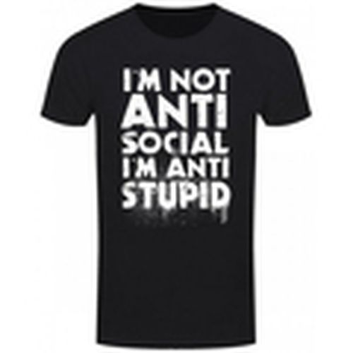 Camiseta manga larga I'm Not Anti-Social I'm Anti-Stupid para hombre - Grindstore - Modalova