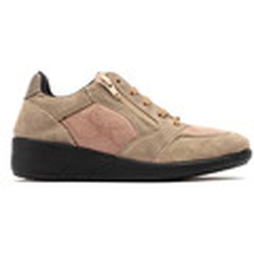 Zapatos Zapatillas Casual de piel taupe con cuña para mujer - Bio Up - Modalova