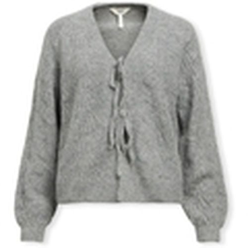 Jersey Noos Flora RE Cardigan - Medium Grey Melange para mujer - Object - Modalova