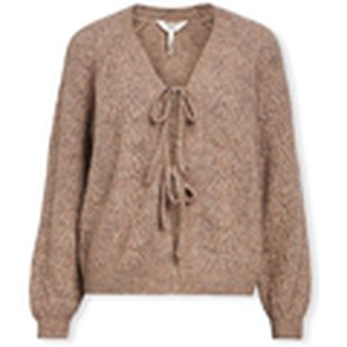 Jersey Noos Flora RE Cardigan - Desert Taupe Melange para mujer - Object - Modalova