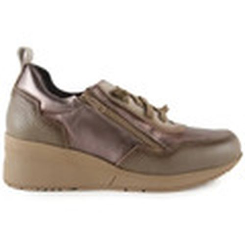 Zapatos Zapatillas Casual de piel metalizada y taupe para mujer - Tekila - Modalova