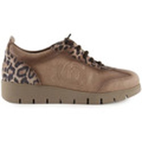 Zapatos Zapatillas Casual de piel marrón y leopardo para mujer - Chamby - Modalova