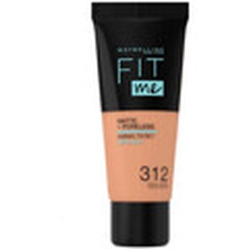 Base de maquillaje Fit Me Matte Poreless Foundation - 312 Golden para mujer - Maybelline New York - Modalova