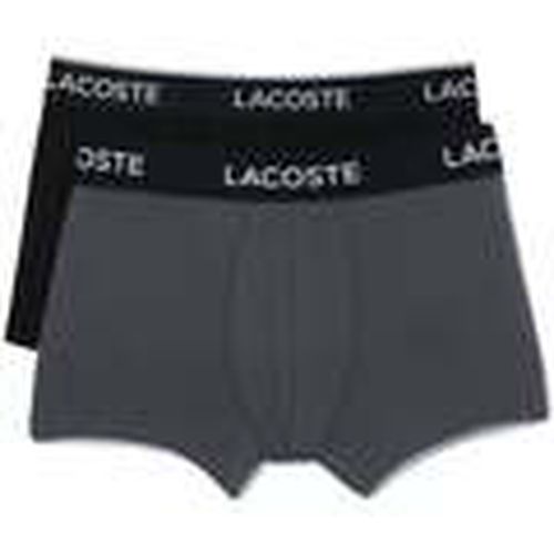 Boxer 2 Pack Cotton Stretch Logo Trunks Black/Dark Grey para hombre - Lacoste - Modalova