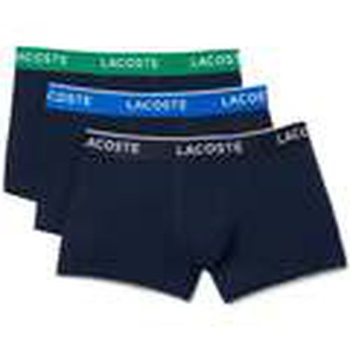 Boxer 3 Pack Cotton Stretch Logo Trunks Navy Blue/Green/Blue para hombre - Lacoste - Modalova