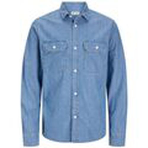 Camisa manga larga 12269262 TRAVIS-LIGHT BLUE DENIM para hombre - Jack & Jones - Modalova