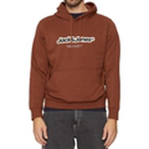 Jersey 12265766 JORVESTERBRO NEWTON BRANDING SWEAT HOOD BRANDY BROWN para hombre - Jack & Jones - Modalova