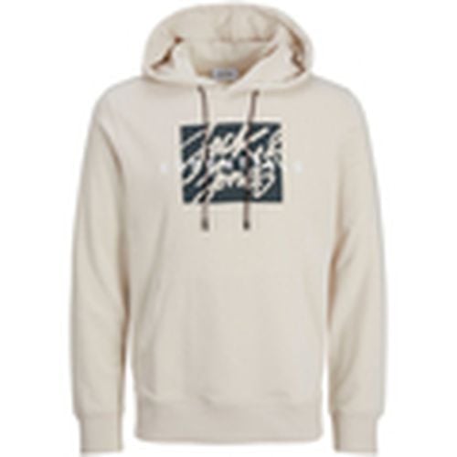 Jersey 12268440 JJCOLTON SWEAT HOOD MOONBEAM para hombre - Jack & Jones - Modalova