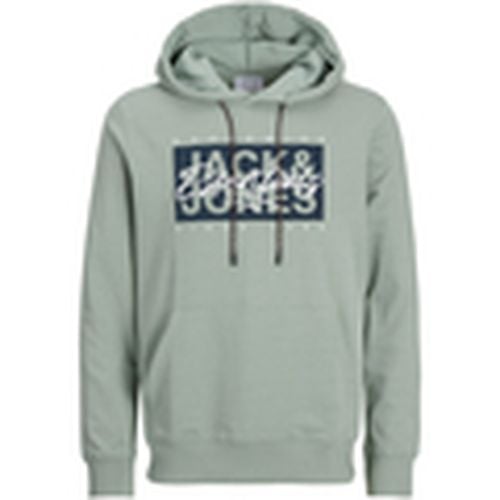 Jersey 12268440 JJCOLTON SWEAT HOOD ICEBERG GREEN para hombre - Jack & Jones - Modalova