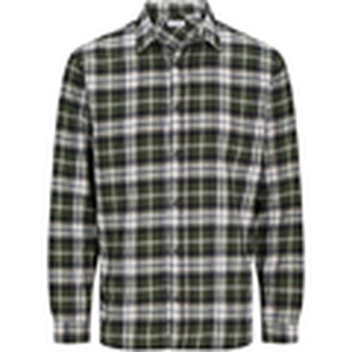 Camisa manga larga 12258429 JJJOSHUA FALL FLANNEL SHIRT LS KOMBU GREEN para hombre - Jack & Jones - Modalova