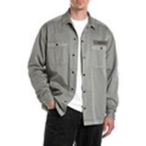 Camisa manga larga Camisa militar gris de corte relajado para hombre - Replay - Modalova