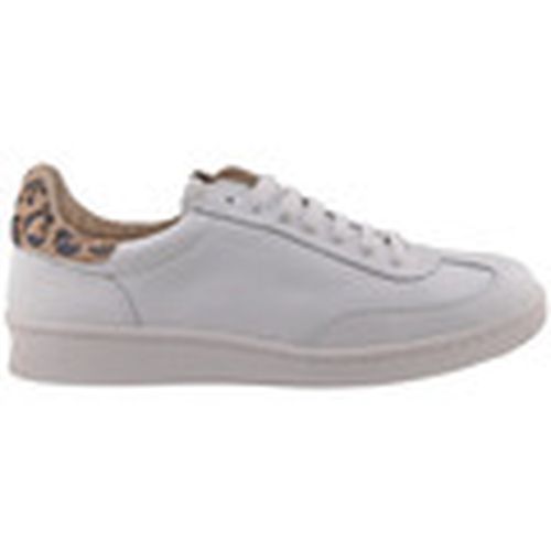 Zapatos Zapatillas de piel blancas y leopardo para mujer - Casual - Modalova