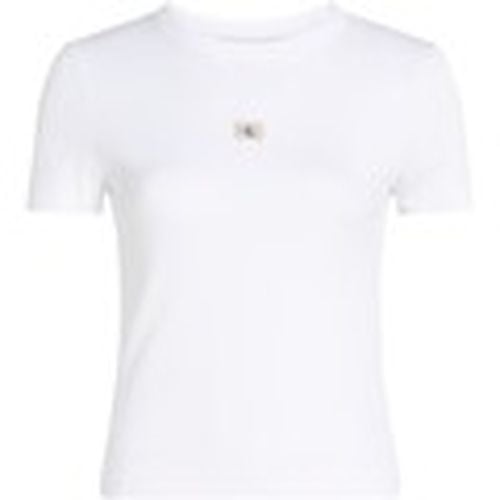 Camiseta WOVEN LABEL RIB J20J225245 para mujer - Calvin Klein Jeans - Modalova