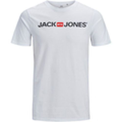 Camiseta 12137126 JJECORP LOGO TEE SS CREW NECK NOOS WHITE/SLIM FIT para hombre - Jack & Jones - Modalova