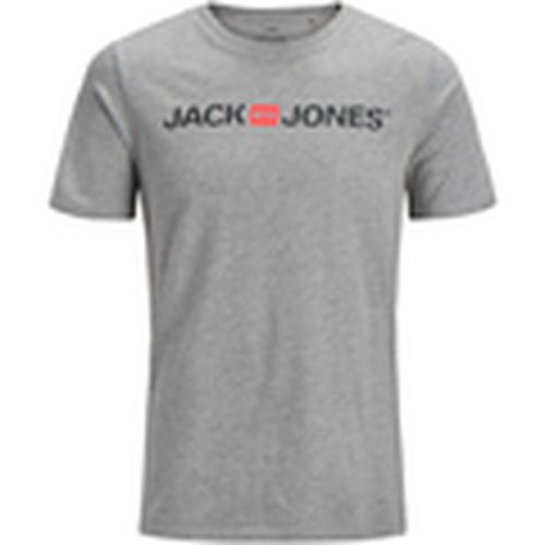 Camiseta 12137126 JJECORP NECK NOOS LIGHT GREY MELA/SLIM FIT para hombre - Jack & Jones - Modalova