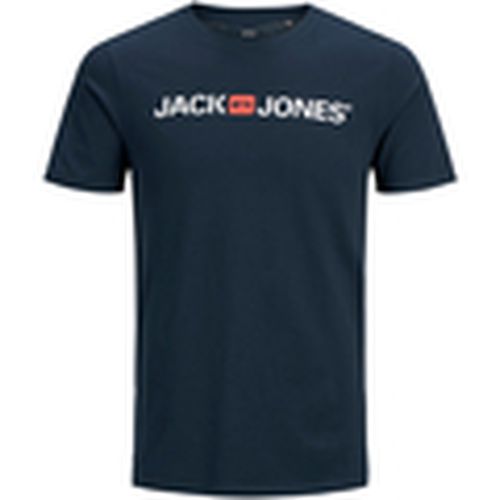 Camiseta 12137126 JJECORP NECK NOOS NAVY BLAZER/SLIM FIT para hombre - Jack & Jones - Modalova