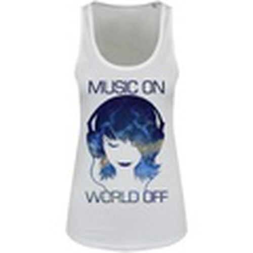 Camiseta tirantes Music On World Off para mujer - Grindstore - Modalova