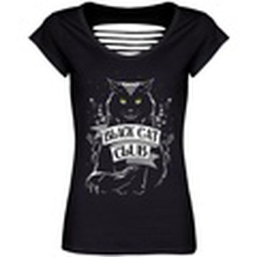 Camiseta manga larga Black Cat Club para mujer - Grindstore - Modalova