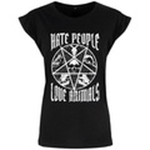 Camiseta manga larga Hate People Love Animals para mujer - Grindstore - Modalova