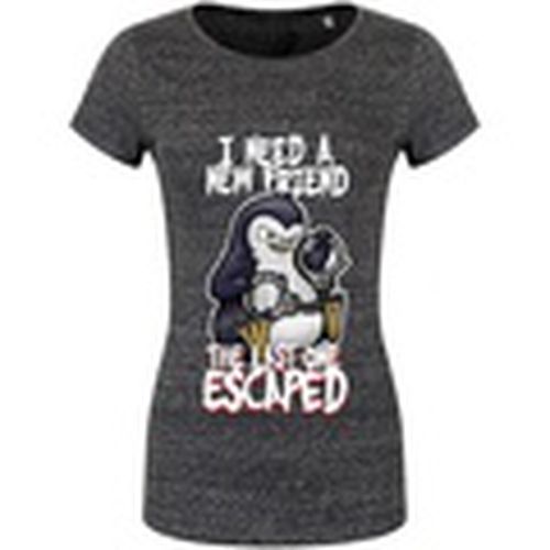 Camiseta manga larga I Need A New Friend para mujer - Psycho Penguin - Modalova