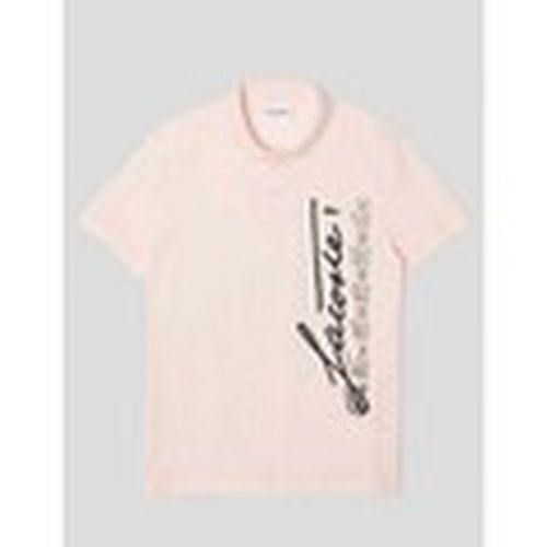 Camiseta POLO REGULAR FIT CON FIRMA PINK CHAIR para hombre - Lacoste - Modalova