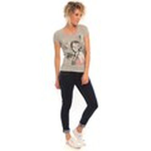 Camiseta T-Shirt Rome Vlatka S/S EX5 Light Grey Mela/W Fiery para mujer - Vero Moda - Modalova