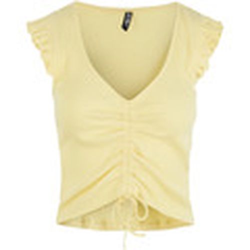 Camiseta tirantes Camiseta amarilla sin mangas ajustable para mujer - Pieces - Modalova
