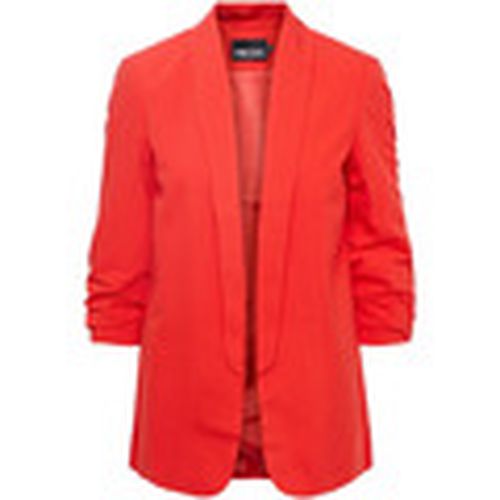 Chaqueta Americana roja con mangas fruncidas para mujer - Pieces - Modalova