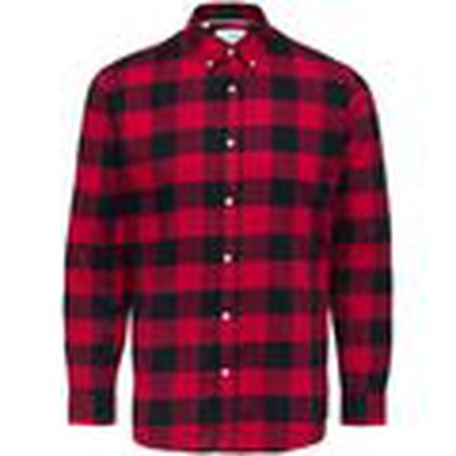 Camisa manga larga 16074464 SLIM FLANEL-BIKING RED para hombre - Selected - Modalova