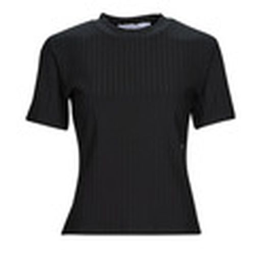 Camiseta RIB SHORT SLEEVE TEE para mujer - Calvin Klein Jeans - Modalova