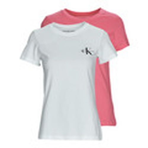 Camiseta 2-PACK MONOGRAM SLIM TEE X2 para mujer - Calvin Klein Jeans - Modalova