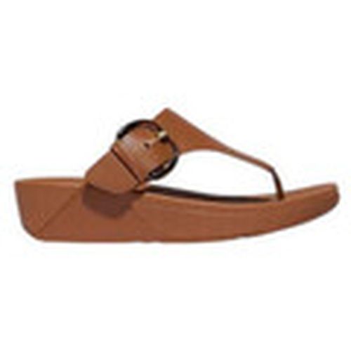 Mocasines LULU Resin-Buckle Leather Toe-Post Tan para mujer - FitFlop - Modalova