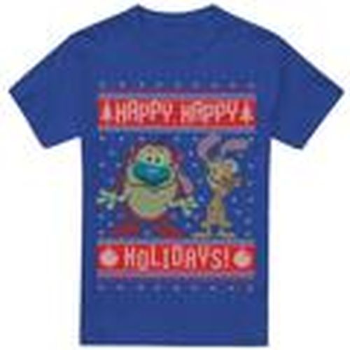 Camiseta Happy, Happy Holidays para mujer - Ren & Stimpy - Modalova