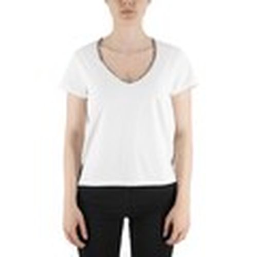 Tops y Camisetas Camiseta Cuello V Cebra Blanca para mujer - Devid Label - Modalova