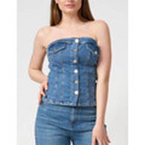 Blusa TOP A FASCIA IN DENIM Art. RP6DK026 para mujer - Kaos Collezioni - Modalova