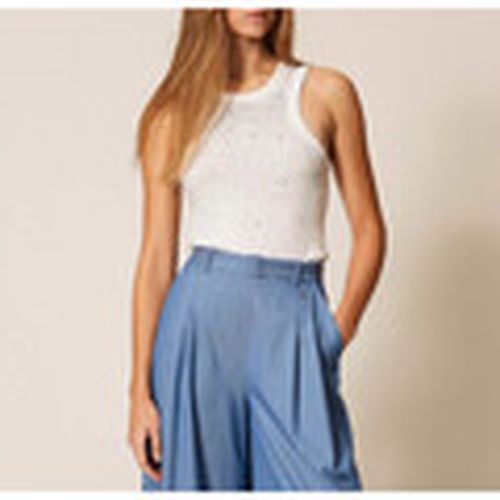 Camiseta tirantes TOP A COSTINE CON RICAMO Art. 261AP2201 para mujer - Twin Set - Modalova