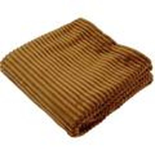Mantas Couverture boudoir micro-velours côtelé caramel para - Domiva - Modalova