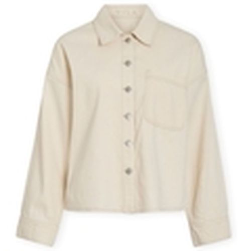 Abrigo Maj Denim Jacket - Ecru para mujer - Vila - Modalova