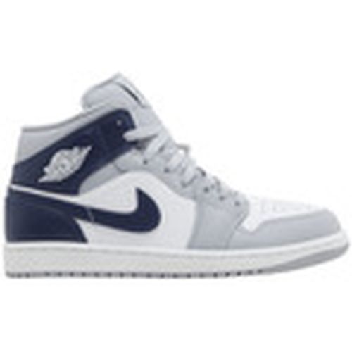 Deportivas Moda Jordan 1 Mid Wolf Grey Midnight Navy para mujer - Nike - Modalova
