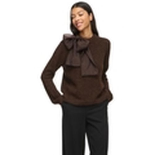 Jersey Bows Highneck Knit - Coffee Bean para mujer - Vila - Modalova