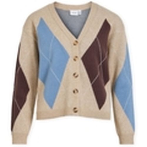 Abrigo Ril V-Neck Cardigan - Natural Melange/Coffee Bean para mujer - Vila - Modalova