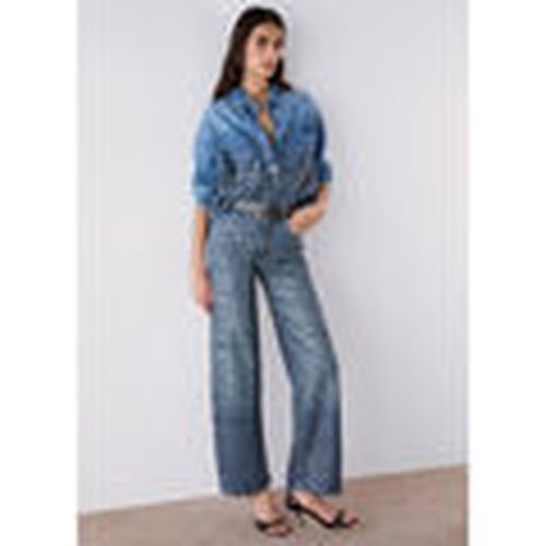 Jeans Vaqueros rectos con strass animal print para mujer - Liu Jo - Modalova