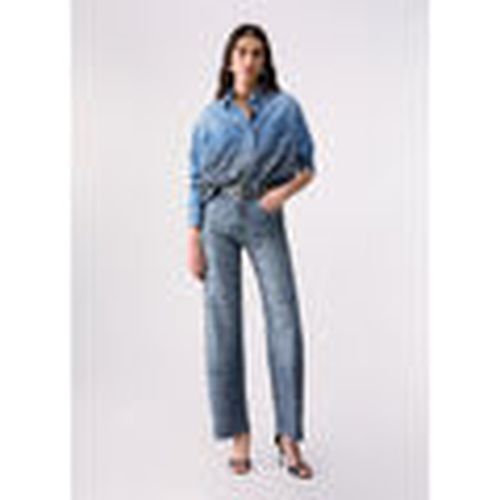 Chaquetas Sobrecamisa en denim con strass animal para mujer - Liu Jo - Modalova