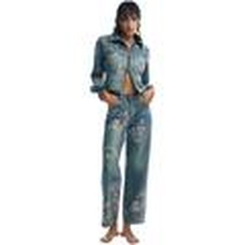 Vaqueros anchos DENIM FLOWERS JAPANESE 26SWDDXC para mujer - Desigual - Modalova