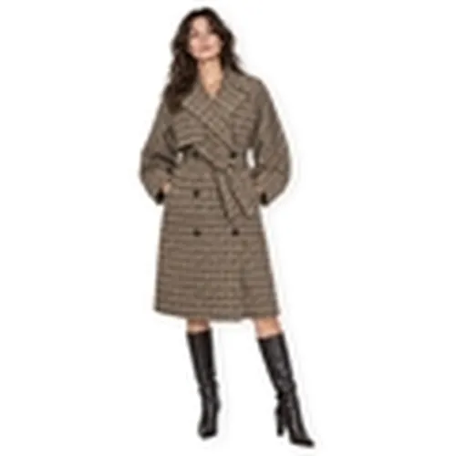 Abrigo Hunty Coat - Coffee Bean/Herringbon para mujer - Vila - Modalova