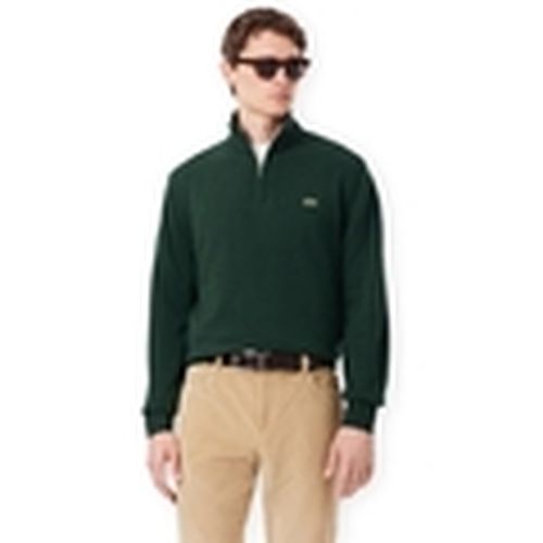 Jersey Zipped High Neck Wool Sweater - Vert para hombre - Lacoste - Modalova